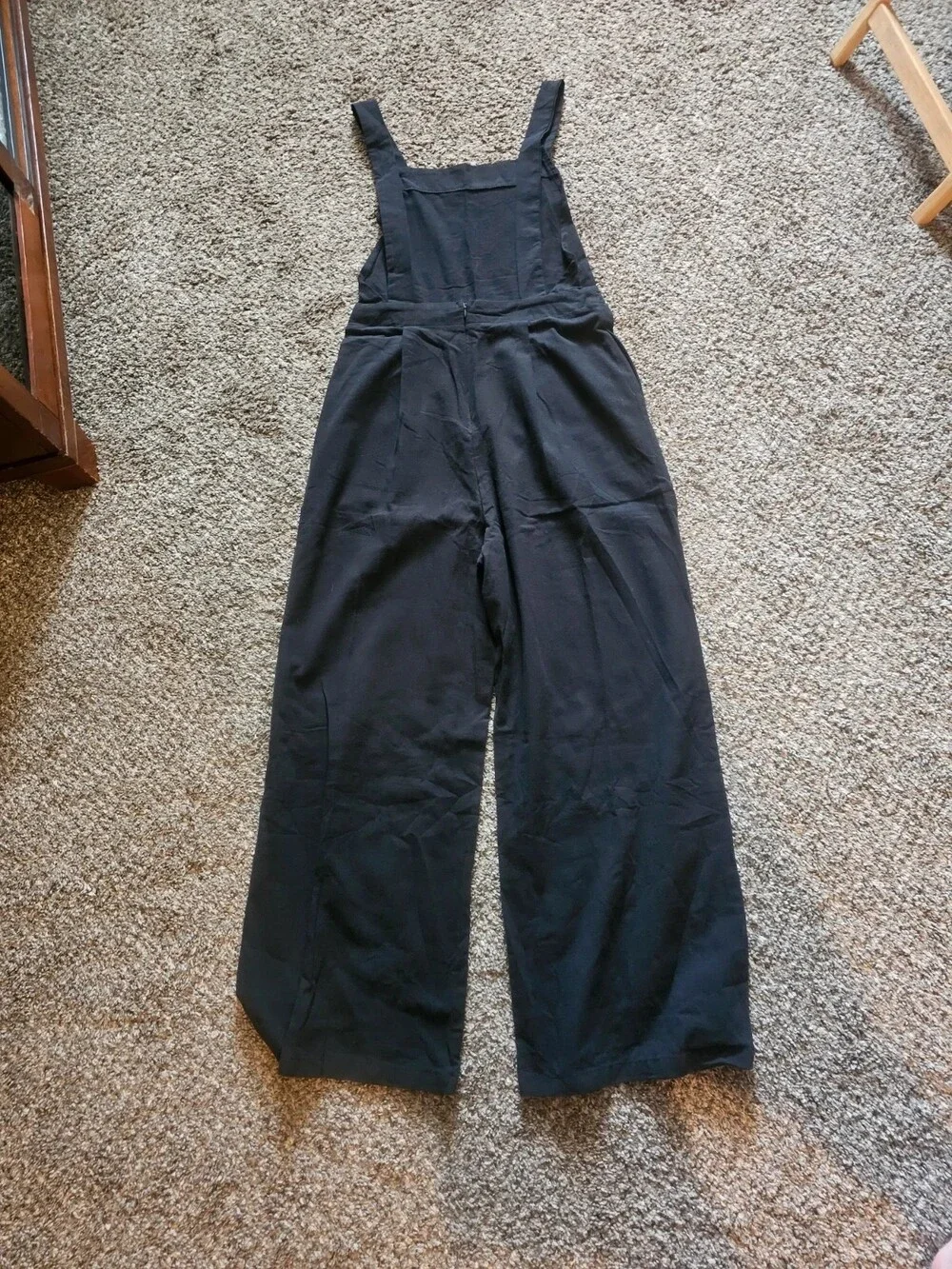 NWOT Black Wide-Leg Overalls Jumpsuit Size M Casual Zipper Back